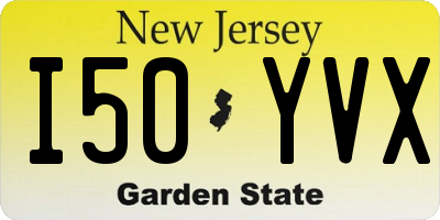 NJ license plate I50YVX