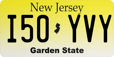 NJ license plate I50YVY