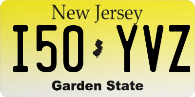 NJ license plate I50YVZ