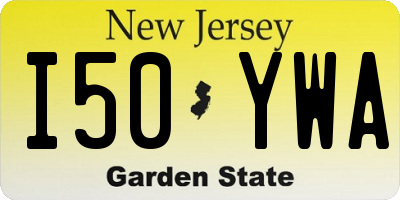 NJ license plate I50YWA