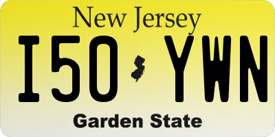 NJ license plate I50YWN