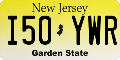 NJ license plate I50YWR