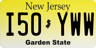 NJ license plate I50YWW
