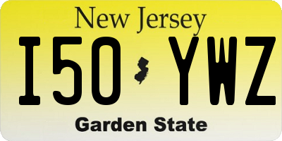 NJ license plate I50YWZ