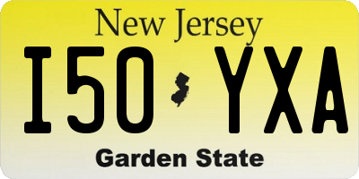 NJ license plate I50YXA