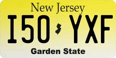 NJ license plate I50YXF