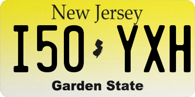 NJ license plate I50YXH