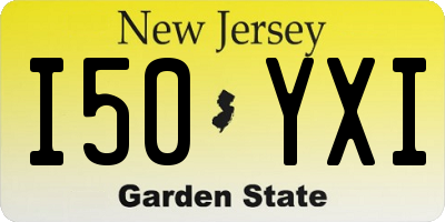 NJ license plate I50YXI