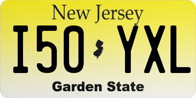 NJ license plate I50YXL