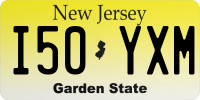 NJ license plate I50YXM