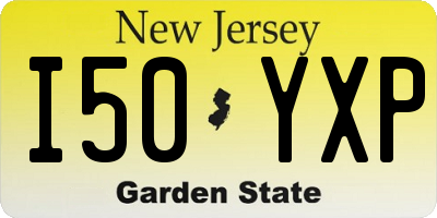 NJ license plate I50YXP