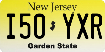 NJ license plate I50YXR