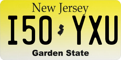 NJ license plate I50YXU