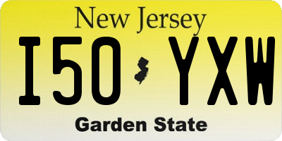 NJ license plate I50YXW