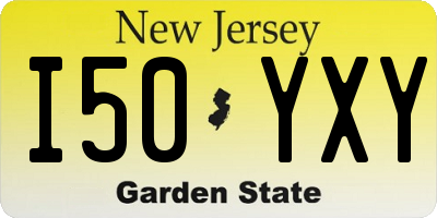 NJ license plate I50YXY