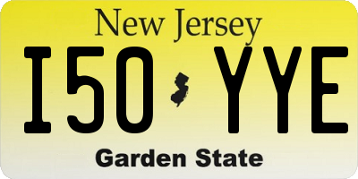 NJ license plate I50YYE