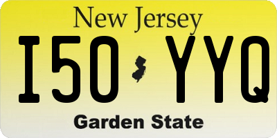 NJ license plate I50YYQ