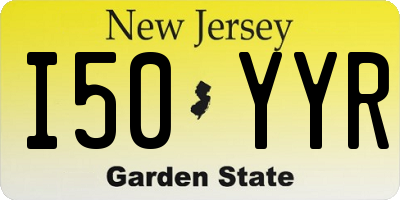 NJ license plate I50YYR