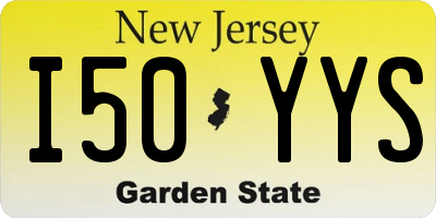 NJ license plate I50YYS