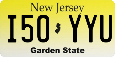NJ license plate I50YYU