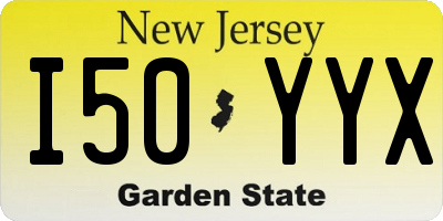 NJ license plate I50YYX