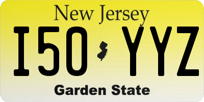 NJ license plate I50YYZ