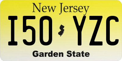 NJ license plate I50YZC