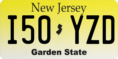 NJ license plate I50YZD