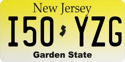 NJ license plate I50YZG