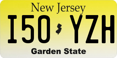 NJ license plate I50YZH