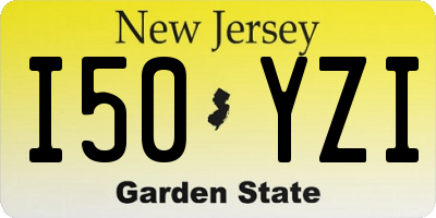 NJ license plate I50YZI