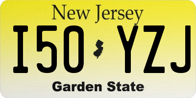 NJ license plate I50YZJ