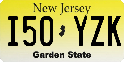 NJ license plate I50YZK