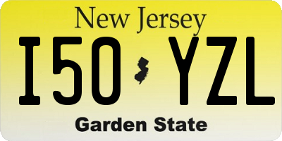 NJ license plate I50YZL