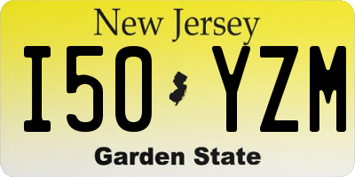 NJ license plate I50YZM