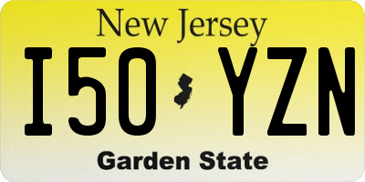 NJ license plate I50YZN