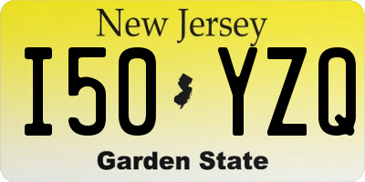NJ license plate I50YZQ