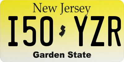 NJ license plate I50YZR
