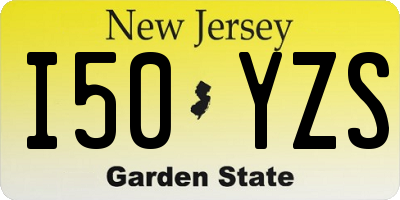 NJ license plate I50YZS