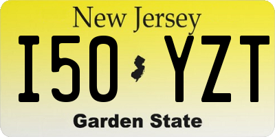 NJ license plate I50YZT