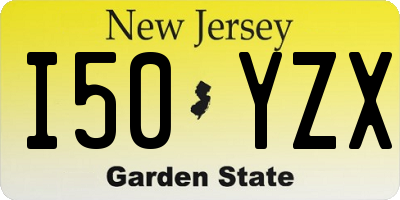 NJ license plate I50YZX