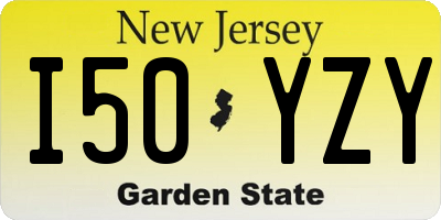 NJ license plate I50YZY