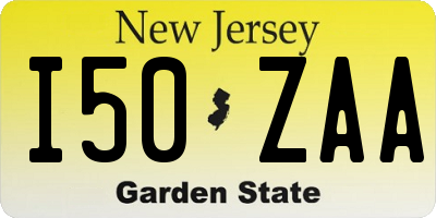 NJ license plate I50ZAA