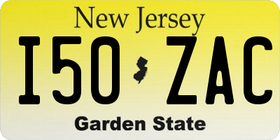 NJ license plate I50ZAC