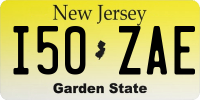 NJ license plate I50ZAE