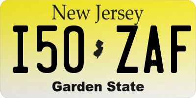 NJ license plate I50ZAF