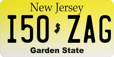 NJ license plate I50ZAG