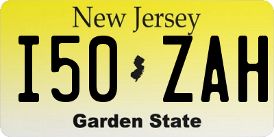 NJ license plate I50ZAH