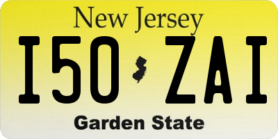 NJ license plate I50ZAI