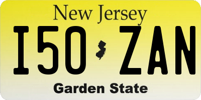 NJ license plate I50ZAN